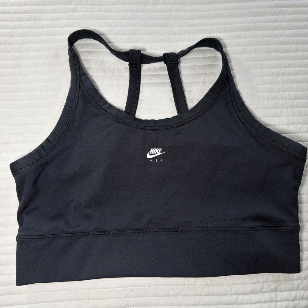 Nike Air Sports Bra Womens L Black Good Racerback Activewear Gym Training